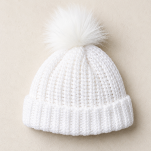 Hand Crocheted Beanie With Pom Pom