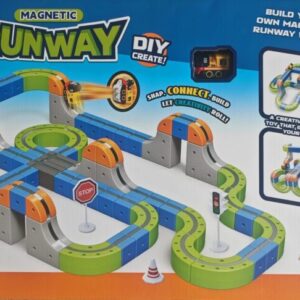 123-Piece Magnetic Runway Train Set for Kids – Electric Track Toy with Self-Driving Train, STEM Learning, Creative Building Set for Boys & Girls, Great Gift