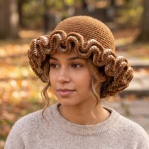 Ruffle Hat Brown